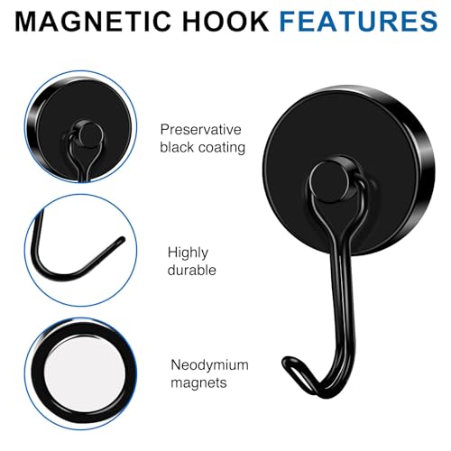 Magnetic Hooks Magnet Hook for Cruise Cabins Fridge 120LBS 8 Pack (50 Count)