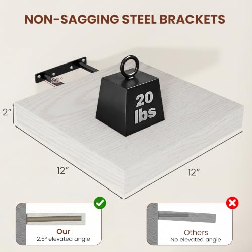 Square Floating Shelves 12x12” Set of 2 (2 Count)