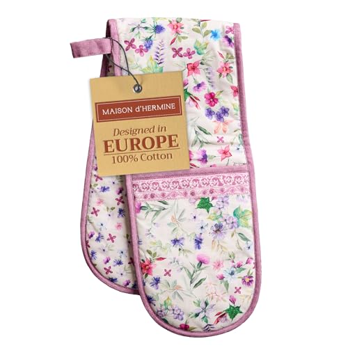 Double Oven Mitts 100% Cotton Double Oven Glove