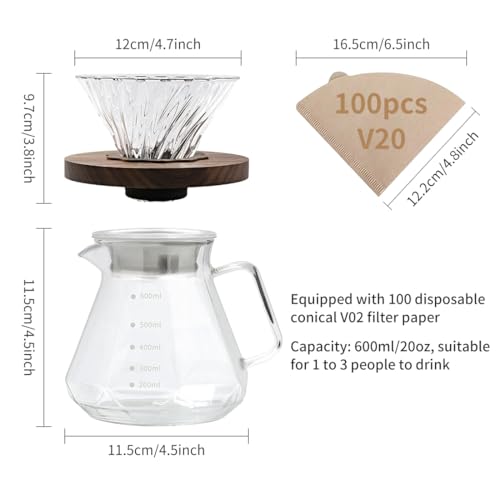 Professional Glass Pour Over Coffee Maker Kit