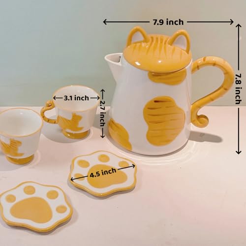 Ceramic Cat Tea Set