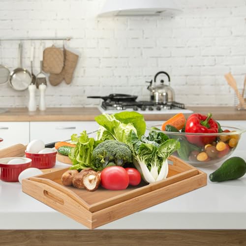 2 PCS Bamboo Serving Tray (2 Count)