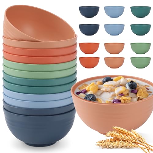 12 PACK BPA Free Unbreakable Plastic Cereal Bowls (26 Count)