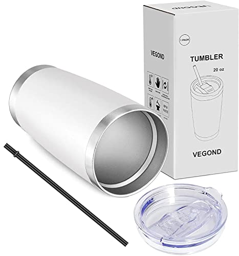 20oz Tumbler with Lid and Straw Stainless Steel Tumbler Cup Bulk Vacuum Insulated Double Wall Travel Coffee Mug Powder Coated Coffee Cup (12 Count)