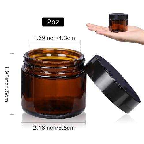 2oz Glass Cosmetic Jars With Lids 3pcs Small Makeup Containers (3 Count)