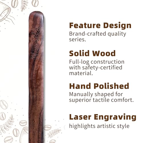 Solid Black Walnut Wood 3Pcs 6" Reusable Coffee Stirrers (3 Count)