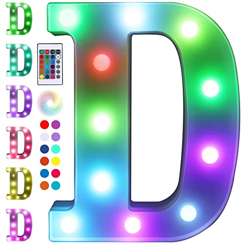 Colorful LED Letter Lights with Remote