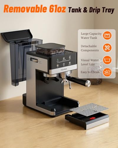 Espresso Machine with Grinder & Milk Frother