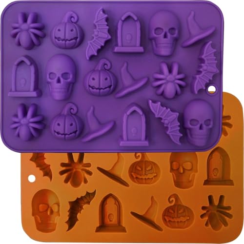 Halloween Molds Silicone for Chocolate 2 Pack