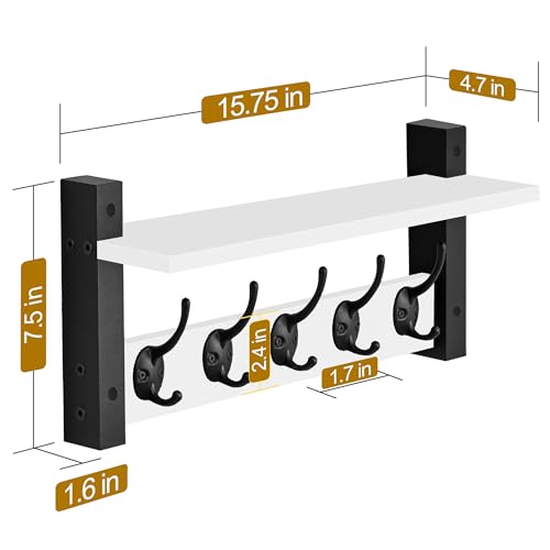 Coat Rack Wall Mount with Shelf