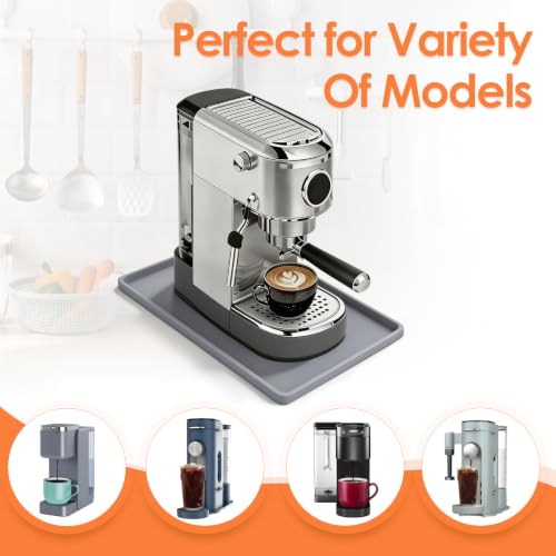 Silicone Coffee Maker Mat with Lip for Countertops