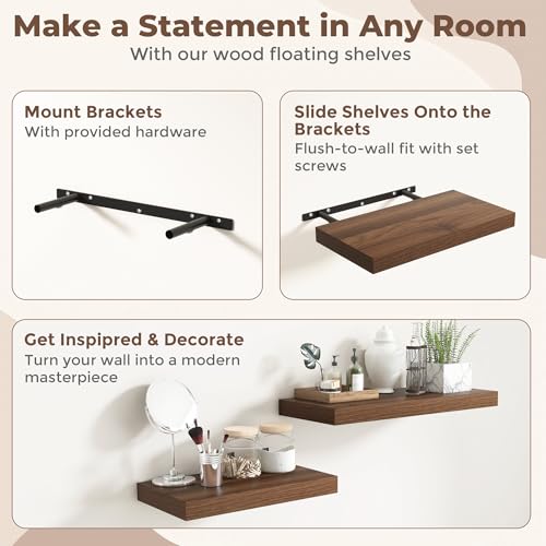12 Inch Deep Floating Shelves (2 Count)