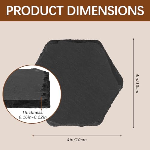 12PCS Slate Coasters Black Bulk Blank Laser Engraved Hand Painted Beverage Coasters (12 Count)
