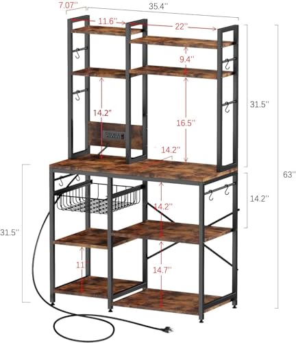 Bakers Rack with Power Outlet