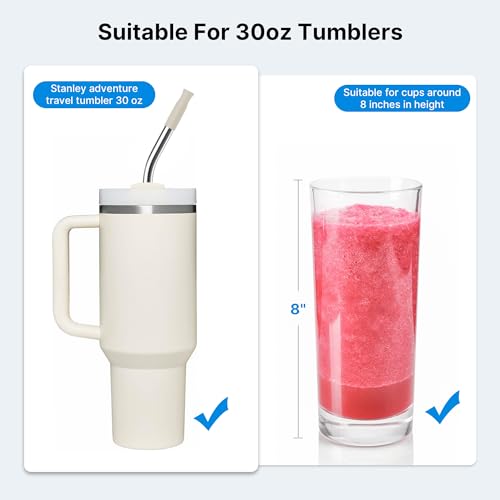 Repeatable Metal Straw with Silicone Tips for 40 oz Stanley Tumbler