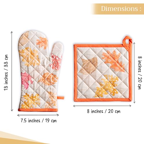 100% Cotton Oven Mitt & Pot Holder Set (2 Count)