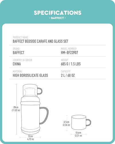 Water Pitcher Glass Jug With Lid and Spout
