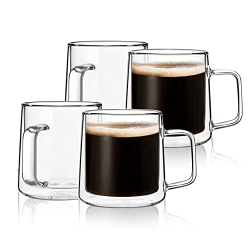 10oz Glass Coffee Mugs (4 Count)