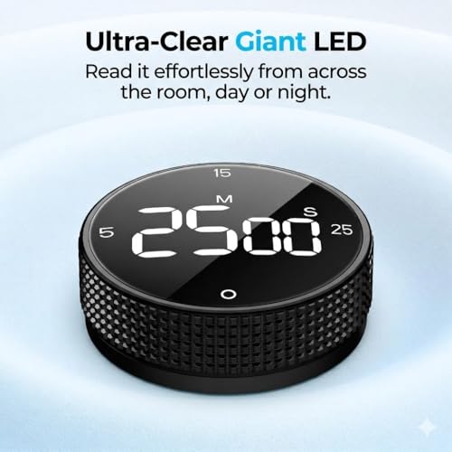 USB Rechargeable Magnetic Kitchen Timer for Cooking