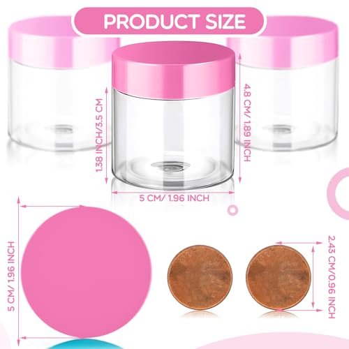 4 Pcs Plastic Jars Wide Mouth with Lids