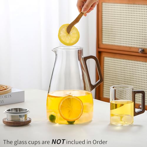 2L Glass Pitcher with Lid and Spout