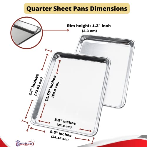 Quarter Sheet Baking Pan Aluminum Nonstick Oven Safe Set 2 (2 Count)