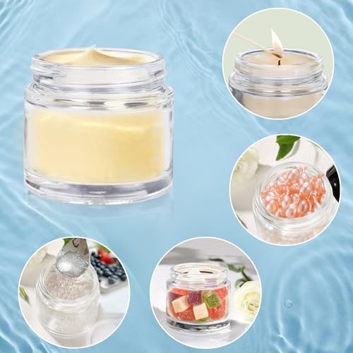 2oz Glass Cosmetic Jars With Lids 3pcs Small Makeup Containers (3 Count)