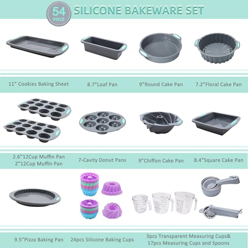 54 Pieces Silicone Baking Pans Set