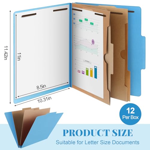 12 Pcs Skyygemm Classification Folder Letter Size (12 Count)