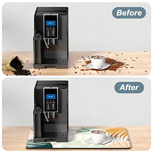Coffee Mat 16" x 24" Cute Boho Theme Coffee Bar Mats for Espresso Machine Station Accessories and Organizer