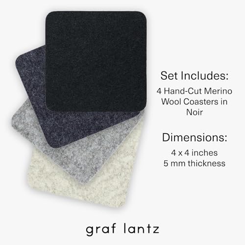 Bierfilzl Merino Wool Square Coasters Set of 4 (4 Count)
