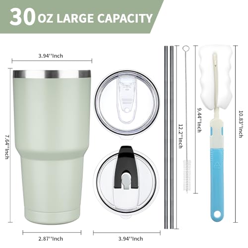30 oz Tumbler with Lids and Straws