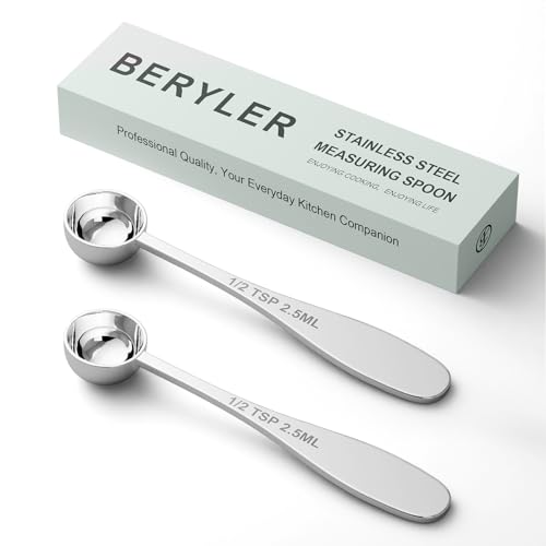 2PCS 1/2TSP(2.5ML) Measuring Spoon, 18/8(304) Stainless Steel Tablespoon