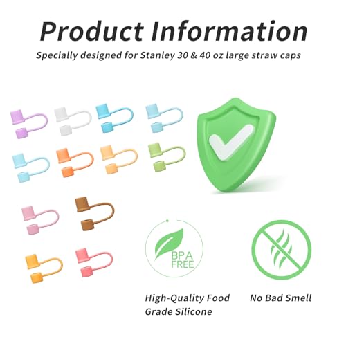 5 Pcs Silicone Straw Covers for Stanley (5 Count)