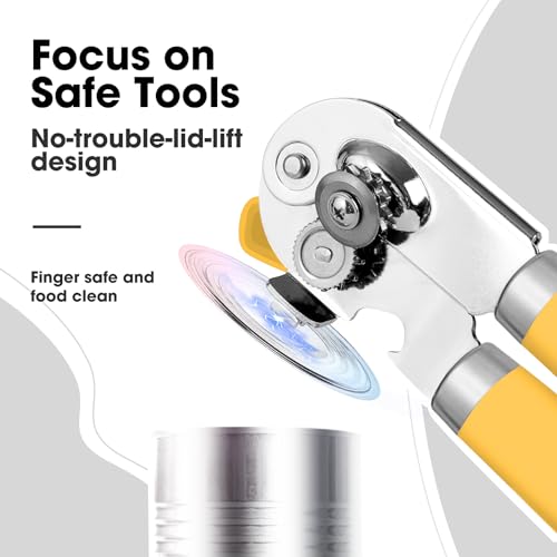 Heavy Duty Hand Can Opener Manual with Magnet Lid Remover