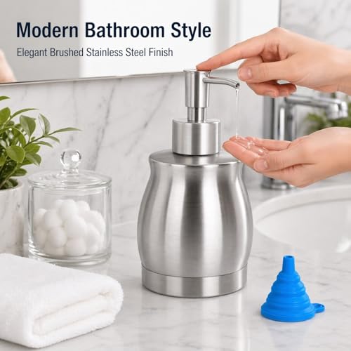 Stainless Steel Countertop Soap Dispenser Liquid Bottle and Pump