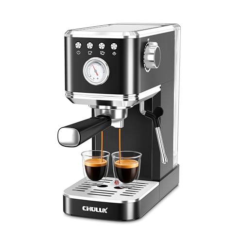 Slim Espresso Machine with Milk Frother for Home Cappuccino