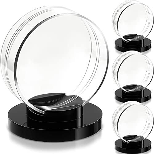 Hockey Puck Display Case Acrylic Holder Stand (4 Count)