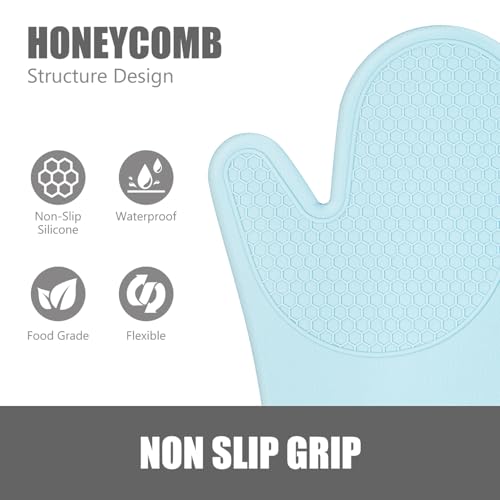 Silicone Oven Mitts and Pot Holders Sets