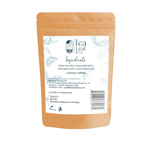 Tealeaf & Co. Chamomile Green Tea Loose Leaf with Lemon Extract and Lemongrass (3.5274 Ounce)
