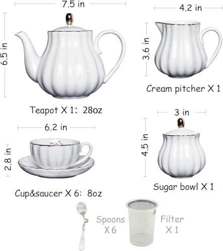 Sweejar Porcelain Tea Sets British Royal Series (22 Count)