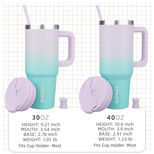 30 oz Insulated Tumbler with Handle & Straw