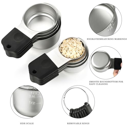 Magnetic Measuring Cups SetStainless Steel Stackable Nesting Measuring Cup (8 Count)
