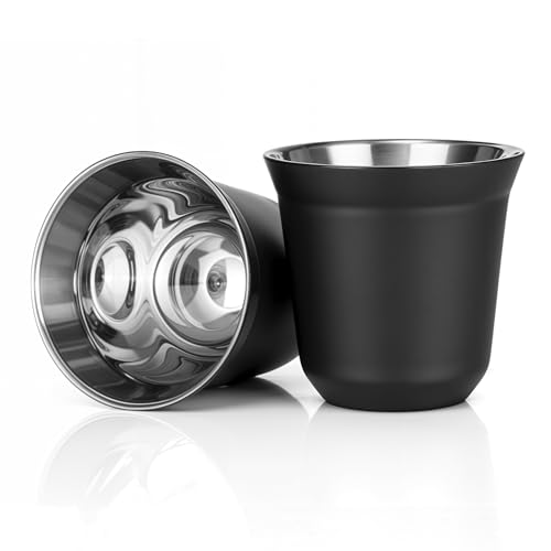 80ml Stainless Steel Espresso Cups Set (2 Count)