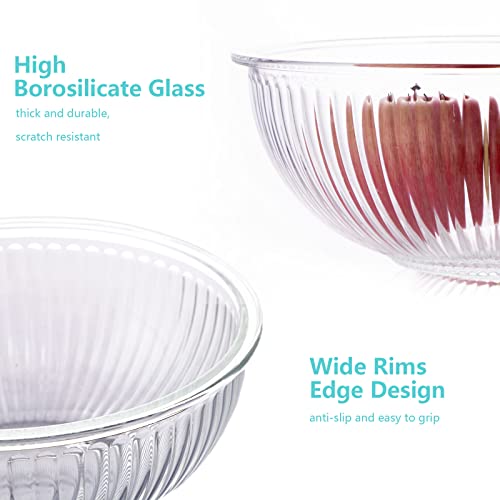 Glass Mixing Bowls with Lids Set of 3 (6 Count)