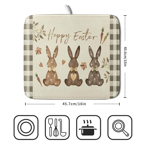 Happy Easter Dish Drying Mat for Countertop