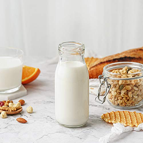 12 oz Glass Milk Bottles with Lids (20 Count)