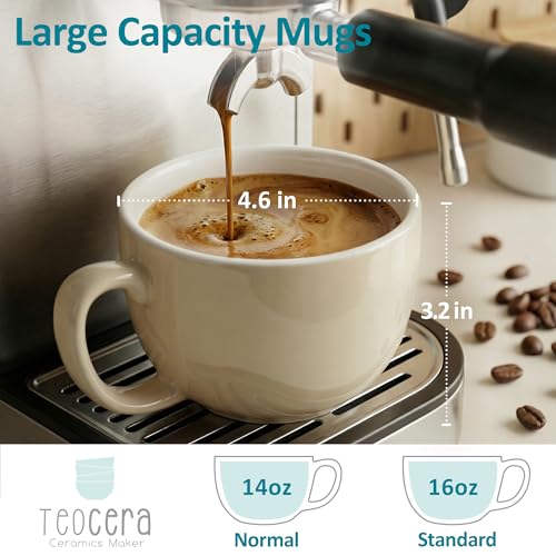 16oz Large Coffee Mugs Set of 4 (4 Count)
