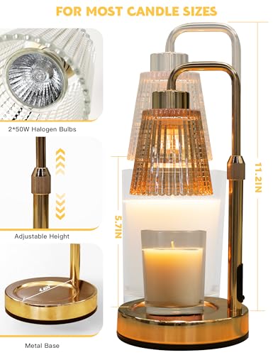 Gold Candle Warmer Lamp with 24h Cycle Timer