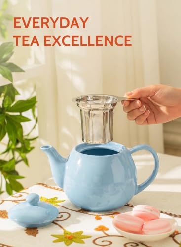 Porcelain Teapot 27 oz with Infuser for Loose Leaf Tea